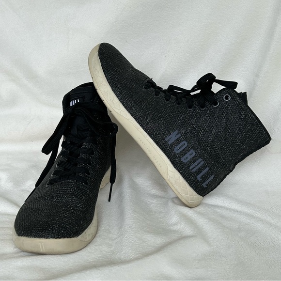 NOBULL Men’s 6.5 Women’s 8 High Top Black Ivy Trainers Sneakers Shoes EUC - Picture 2 of 9